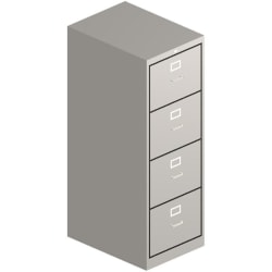 HON® 510 18-1/2"D Vertical 4-Drawer File Cabinet With Lock, Light Gray