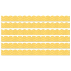 Carson Dellosa Education Scalloped Bulletin Board Borders, Grow Together Yellow with Painted Dots, 39' Per Pack, Set Of 6 Packs