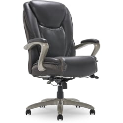 Serta® Smart Layers™ Hensley Big & Tall Ergonomic Bonded Leather High-Back Chair, Dark Gray/Silver
