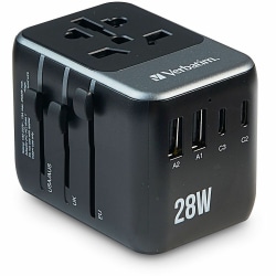 Verbatim UTA-07 Universal Travel Adapter, Black, 132122