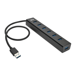Tripp Lite 7-Port USB 3.0 SuperSpeed Mini Hub, 2.2"H x 4.4"W x 7.7"D, Black, U360-007-AL