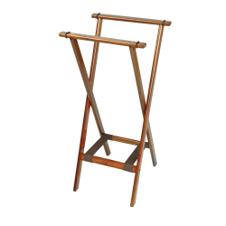CSL Deluxe Wood Back Saver Tray Stand, 38"H x 18-1/2"W x 17"D, Dark Finish/Brown Bottom Straps