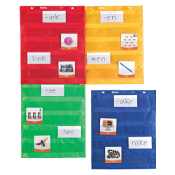 Learning Resources Magnetic Pocket Chart Squares, 17" x 14", Multicolor, Pre-K - Grade 5, Pack Of 4