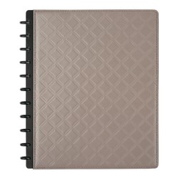 TUL™ Discbound Notebook, Letter Size, Embossed Leather Cover, Narrow Ruled, 120 Pages (60 Sheets), Gray