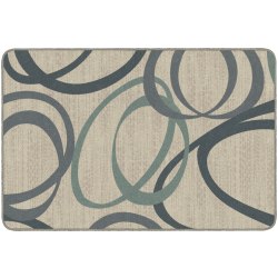 Flagship Carpets Printed Rug, Duo, 4'H x 6'W, Natural Blue