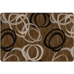 Flagship Carpets Printed Rug, Duo, 6'H x 9'W, Chocolate