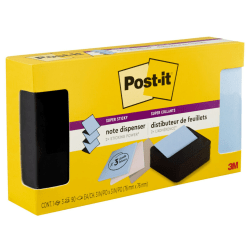 Post-it® Note Dispenser With 3 Note Pads, Black Wave Design