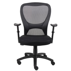 Boss Budget Mesh Task Chair, With Padded Arms, Black