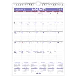 2025 AT-A-GLANCE® Monthly Wall Calendar, 8" x 11", Traditional, January 2025 To December 2025, PM128