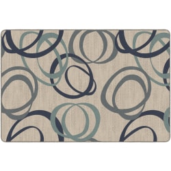 Flagship Carpets Printed Rug, Duo, 6'H x 9'W, Natural Blue