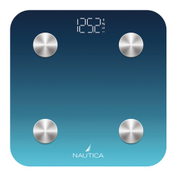Nautica 396-lb. Capacity Smart Digital Bathroom Scale with Bluetooth, LED Display & Body Tracker App, Navy Blue, UCCSC01-12