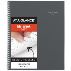 AT-A-GLANCE® DayMinder® 2027 Weekly Monthly Appointment Book Planner, Gray, Large, 8 1/2" x 11"