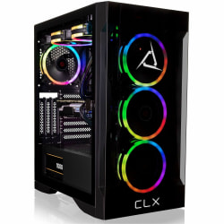 CLX SET Gaming Desktop PC, AMD Ryzen 9, 32GB Memory, 1TB Solid State Drive, 4TB Hard Drive, Windows 11 Home, NVIDIA GeForce RTX 4090 24 GB GDDR6X, Black