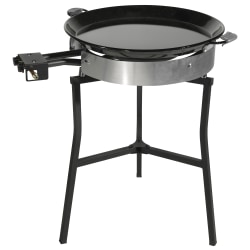 Ringg Outdoor Black Series Outdoor Cooking Pro Kit with 24-In. Enameled Steel Pan, 20-In. Dual Gas Burners & Foldable Stand, BS002