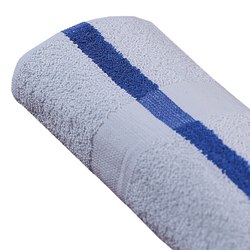 Endure Pool Towels, 22" x 44", White/Blue, Set Of 60 Towels