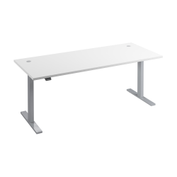 Bush Business Furniture Move 60 Series Electric 72"W x 30"D Height Adjustable Standing Desk, White/Cool Gray Metallic, Standard Delivery