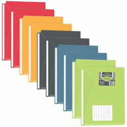 C-Line Write-On Poly File Jackets - Assorted Colors, 11 X 8-1/2, 10/PK, 63160