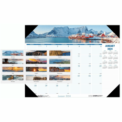 House of Doolittle EarthScapes Coastlines Desk Pad - Julian Dates - Monthly - 1 Year - January 2024 - HOD178