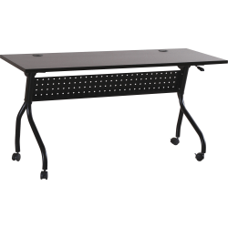Lorell® Flip Top Training Table, 48"W, Espresso/Black
