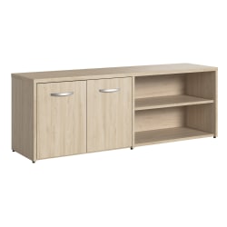 Bush Business Furniture Studio C 60"W Low Storage Cabinet With Doors And Shelves, Natural Elm, Standard Delivery
