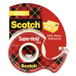 Scotch® Super-Hold Wide Tape With Dispenser, 1-1/2" x 650", Clear
