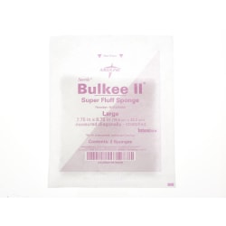 Medline Bulkee Super Fluff Sterile Sponges, 7 3/4" x 8 3/4", White, 2 Sponges Per Pack, Case Of 200 Packs
