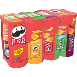 Pringles Potato Crisps Grab And Go Snack Packs, 22 Oz, Pack Of 16 Snack Packs