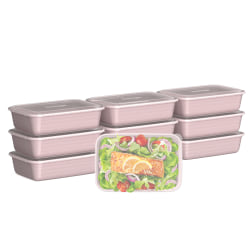 Bentgo Prep 1-Compartment Containers, 6-1/2"H x 6"W x 8-3/4"D, Blush Pink, Total Qty 10