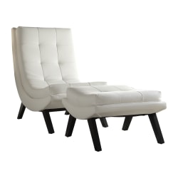 Ave Six Tustin Lounge Chair And Ottoman Set, White/Black