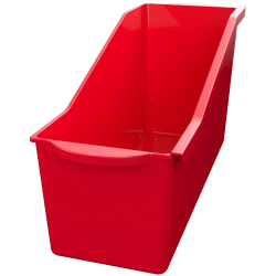 Deflecto Antimicrobial Kids Book Bin - 7.35"x14.20"x 5.34"D, Red