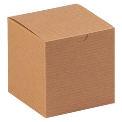 Partners Brand Gift Boxes, 4"L x 4"W x 4"H, 100% Recycled, Kraft, Case Of 100