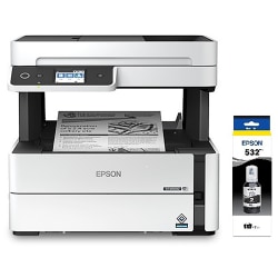 Epson WorkForce ST-M3000 Supertank Mono Inkjet MFP Printer Bundle With Ink