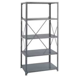 Safco 5-Shelf Commercial Steel Shelving Kit, Dark Gray