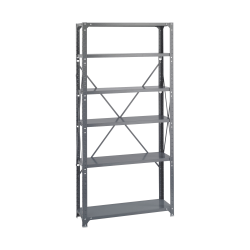 Safco Commercial Shelf Kit - 36"x 12" Depth x 75" - 6x Shelf(ves) - 2100 lb Load Capacity - Dark Gray - Powder Coated - Steel - Recycled - 6268