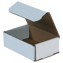 Partners Brand 6" Corrugated Mailers, 1"H x 4"W x 6"D, White, Pack Of 50