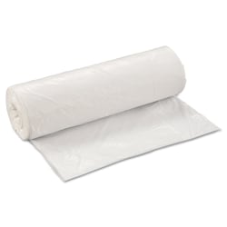 Interplast Group Low Density Commercial Can Liners, 45 gal, 0.8 mil, 40" x 46", White, Interleaved Roll, 25 Bags/Roll, 4 Rolls/Carton