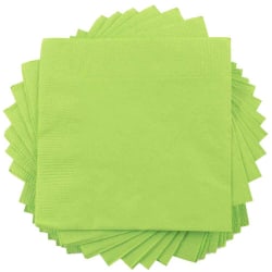 JAM PAPER Small Beverage Napkins - 5 x 5 - Lime Green - 40/Pack