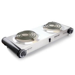 Better Chef Dual-Burner Electric Countertop Range, 3-3/4"H x 21"W x 9"D, Stainless Steel