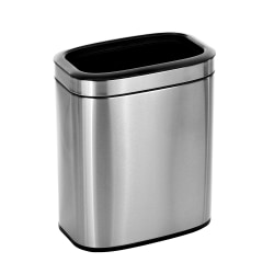 Alpine Stainless Steel Rectangular Liner Open Top Trash Can, 5.3 Gallon, Stainless