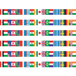 Edupress Layered Borders, International Flags Spotlight, 12 Borders Per Pack, Set Of 6 Packs