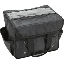 American Metalcraft Deluxe Polyester Delivery Bags, 12"H x 9"W x 15"D, Black, Pack Of 10 Bags