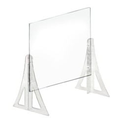 Azar Displays Cashier Shields With Double Legs, 20" x 20", Clear, Set Of 2 Shields