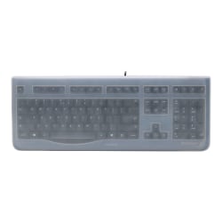 CHERRY EZClean Covered Keyboard, 104 Key, Black, KC 1000