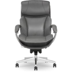 Serta® iComfort i6000 Big & Tall Ergonomic Bonded Leather High-Back Executive Office Chair, Gray/Silver