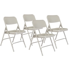 National Public Seating Series 200 Folding Chairs, Gray, Set Of 4 Chairs