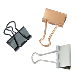 Office Depot® Brand Binder Clips, 1-1/4", 80-Sheet Capacity, Assorted Colors, Pack Of 6 Clips