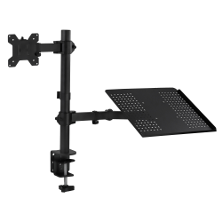 Mount-It! MI-4352LTMN Laptop Desk Stand And Monitor Mount, 18-1/2"H x 27"W x 8"D, Black