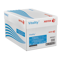 Xerox® Vitality™ 3-Hole Punched Multi-Use Printer & Copy Paper, White, Letter (8.5" x 11"), 5000 Sheets Per Case, 20 Lb, 92 Brightness, FSC® Certified, Case Of 10 Reams