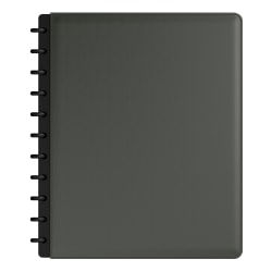 TUL® Discbound Notebook With Leather Cover, Letter Size, Narrow Ruled, 60 Sheets, Smoke Moss Green