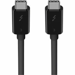 Belkin Thunderbolt 3 Cable (USB-C to USB-C, 100W) - 2.60 ft Thunderbolt 3/USB-C Data Transfer Cable for MacBook Pro, iMac, MacBook Air - First End: 1 x USB 3.1 (Gen 1) Type C - Male - Second End: 1 x USB 3.1 (Gen 1) Type C - Male - 40 Gbit/s - Black
